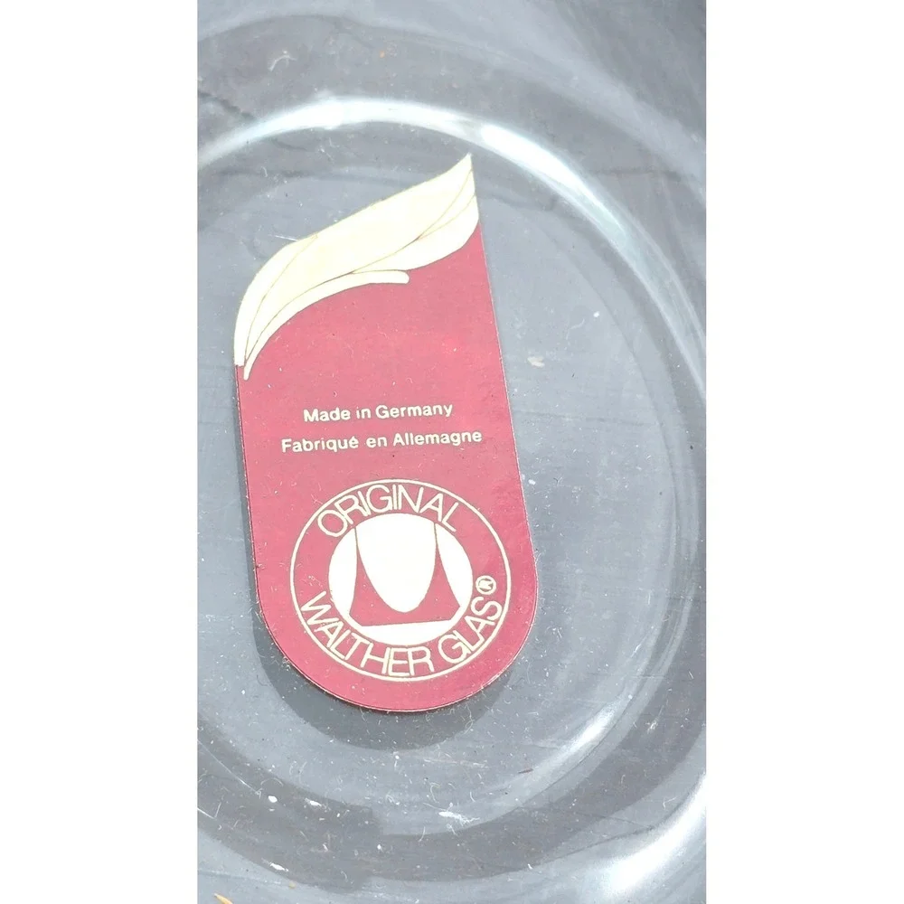 Walther Glas West Germany Clear Satin Rose Gold Highlighted Glass Basket